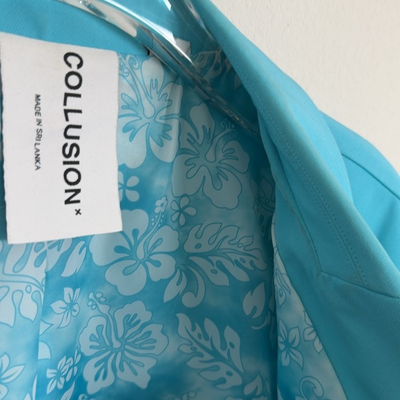 COLLUSION Unisex Oversized Blazer in Turquoise Sz 3XL - Picture 7 of 9